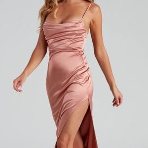 Formal HIGH SPLIT Rose Gold Dress